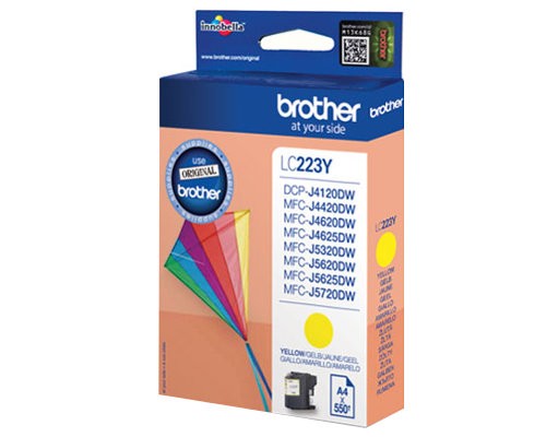 BROTHER inkoustová náplň LC-223Y/ Žlutá/ 550 stran