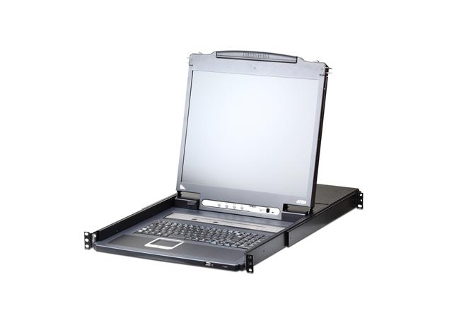 Aten CL5708IN ATEN CL5708IN 8-Port PS/2-USB VGA 19" LCD KVM over IP Switch with Daisy-Chain Port and USB Peripheral Support