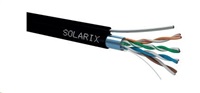 Solarix Kabel FTP PE drát c5e venkovní, samonosný, 305m