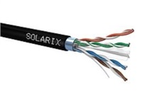 Solarix Kabel FTP PE drát c6 venkovní, 500m/špulka černý, SXKD-6-FTP-PE