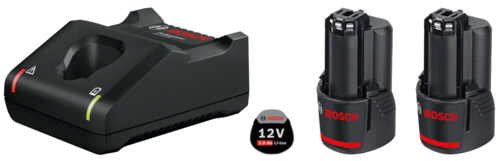Bosch 2× GBA 12V 2.0Ah + GAL 12V-40 Professional (1.600.A01.9R8)