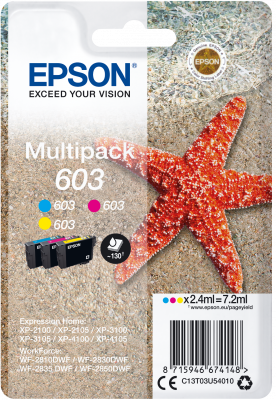 Epson C13T03U54010 - originální EPSON ink Multipack "Hvězdice" 3-colours 603 Ink