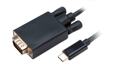 Akasa AK-CBCA17-18BK AKASA adaptér USB Type-C na VGA M Cable Adapter (1920x1080@60Hz) 1.8 m