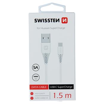 Swissten Datový Kabel Usb / Usb-C Super Fast Charging 5A 1,5M Bílý
