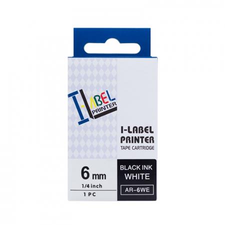 Páska do tiskárny PrintLine za Casio XR-6WE1 Páska do tiskárny, pro tiskárny štítků, kompatibilní s Casio XR-6WE1, 6mm, 8m, černý tisk, bílý podklad PLTC19 PRINTLINE kompatibilní páska s Casio, XR-6WE