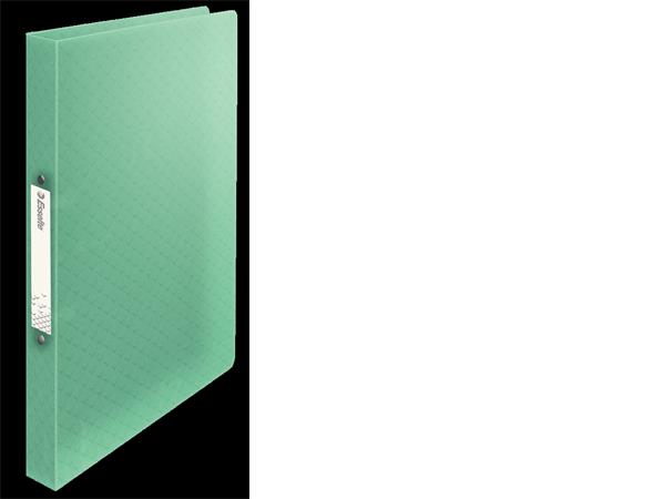 Esselte měkké desky PP. 2 kulaté kroužky. Hřbet 25 mm. A4, zelené