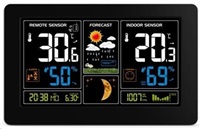 Solight meteostanice, extra velký barevný LCD, teplota, vlhkost, tlak, RCC, USb nabíjení, černá - TE81
