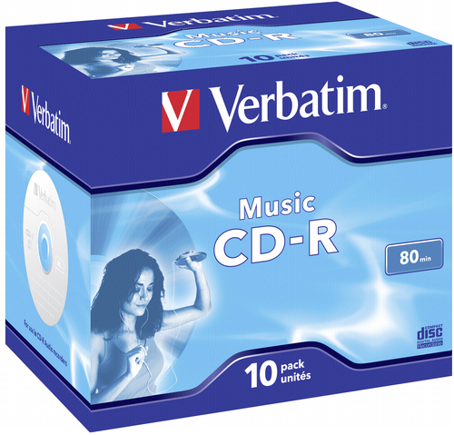 Verbatim CD-R 700MB 16x, AZO, Audio, jewel, 10ks (43365) VERBATIM CD-R80 700MB AUDIO/ 16x/ 80min/ jewel/ 10pack
