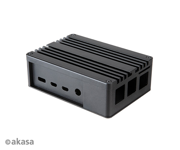 Akasa Pi 4 A-RA08-M1B AKASA krabička pro Raspberry Pi 4 Model B, Extended Aluminium, with Thermal Modules (SD Slot concealed)