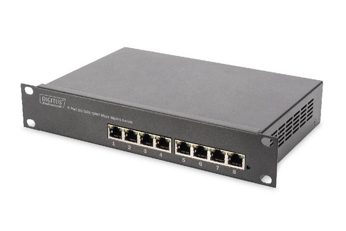 DIGITUS DN-80114 DIGITUS Gigabit Ethernet Switch 8-port, 10 palců, nemanagovaný