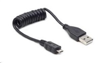 GEMBIRD CC-MUSB2C-AMBM-0.6M micro USB cable 2.0 coiled cable black 0.6m