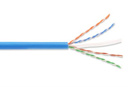 DIGITUS Instalační kabel CAT 6A U-UTP, 500 MHz Eca (EN 50575), AWG 23/1, buben 305 m, simplex, barva modrá