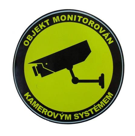 Hikvision Samolepka - objekt monitorován kamerovým systémem, kulatá 10cm
