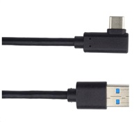 PREMIUMCORD Kabel USB typ C/M zahnutý konektor 90° - USB 3.0 A/M, 50cm