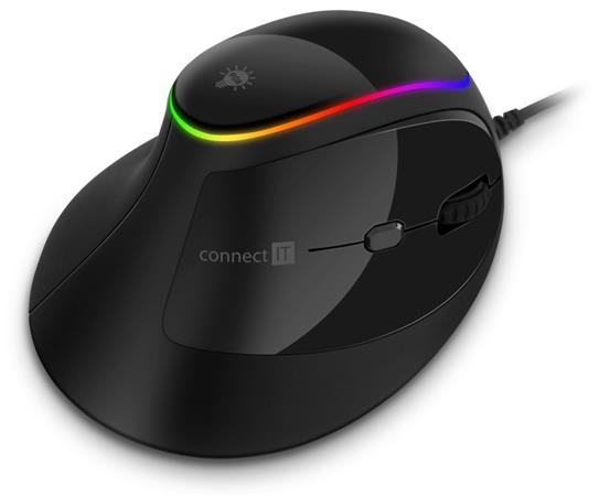 Connect IT FOR HEALTH CMO-2800-BK CONNECT IT GAME FOR HEALTH ergonomická vertikální myš, drátová, černá