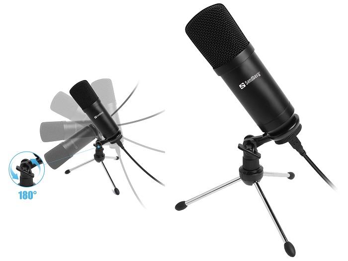 Sandberg Streamer USB Desk Mikrofon, černý