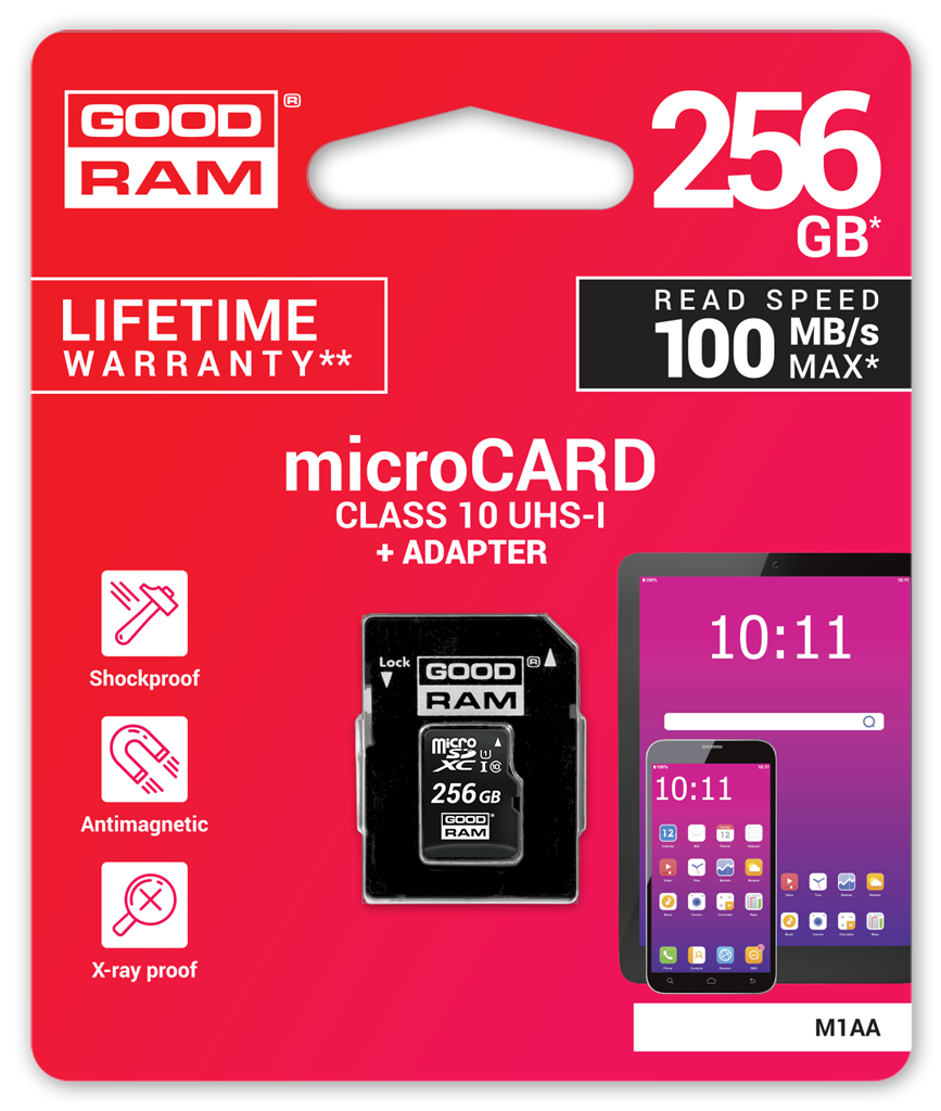 GOODRAM MICROSDXC KARTA 256GB M1AA + Adapter Nové