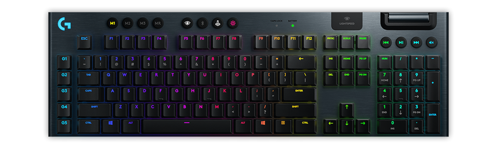 Logitech G915 LIGHTSPEED Wireless RGB Mechanical Gaming Keyboard - GL Clicky - CARBON - US INT L - INTNL