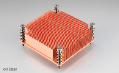 AKASA chladič CPU AK-CC7111 pro Intel LGA 775 a 1156, měděné jádro, pasivní, pro 1U skříně