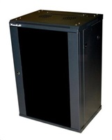 XtendLan 15U/600x450, na zeď, jednodílný, rozložený, skleněné dveře, černé