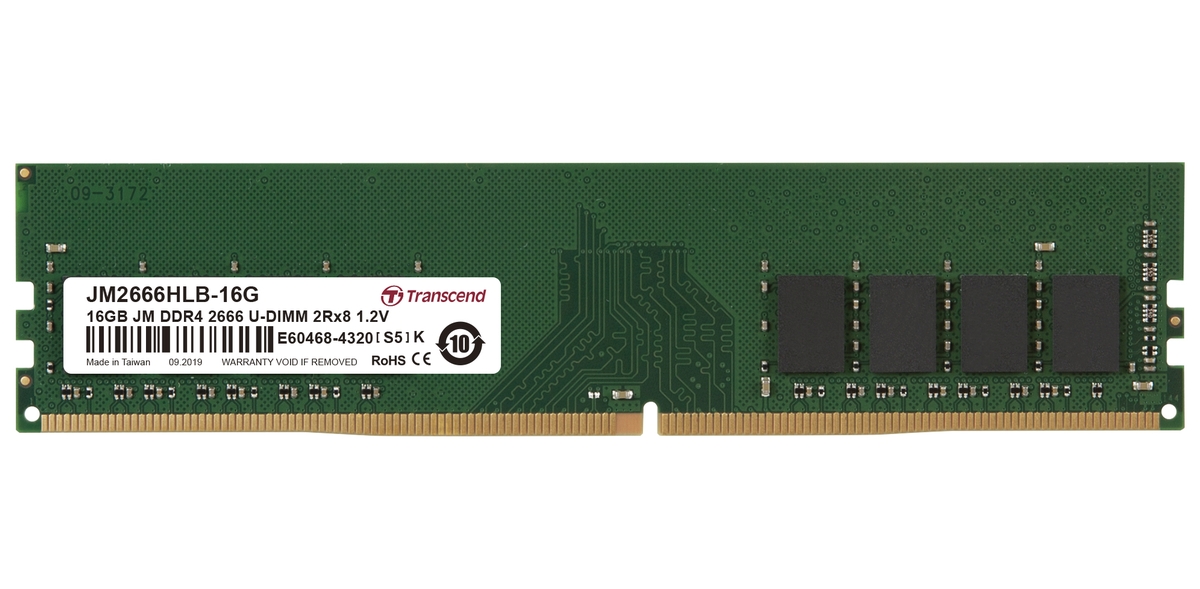 Transcend JM2666HLE-16G Transcend paměť 16GB DDR4 2666 U-DIMM (JetRam) 1Rx8 CL19