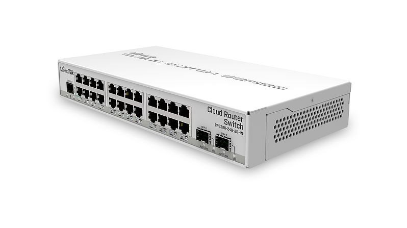 MikroTik CRS326-24G-2S+IN MikroTik Cloud Router Switch CRS326-24G-2S+IN 800MHz CPU, 512MB, 24x GLAN, 2x SFP+ cage, ROS L5, PSU