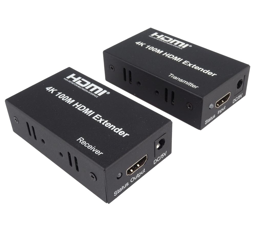 PremiumCord khext100-2 PremiumCord 4K HDMI extender na 100m přes jeden kabel Cat5e/Cat6