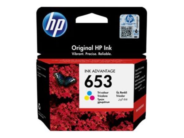 HP 653 originální inkoustová kazeta tříbarevná 3YM74AE