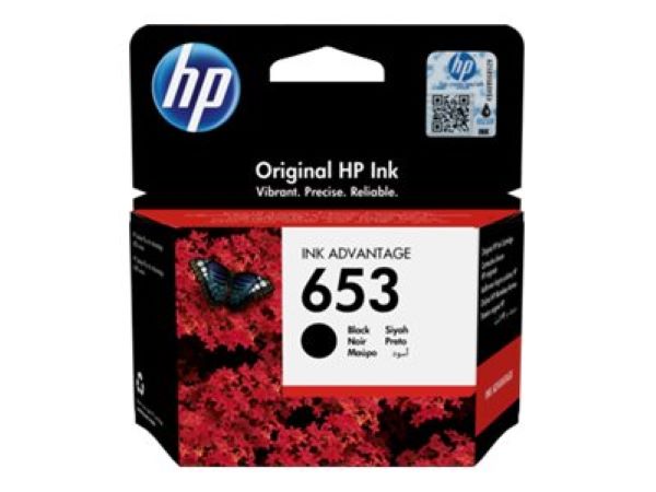 HP 653 originální inkoustová kazeta černá 3YM75AE
