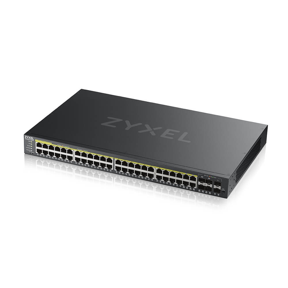 ZYXEL GS2220-50HP Zyxel GS2220-50HP,EU region,48-port GbE L2 PoE Switch with GbE Uplink (1 year NCC Pro pack license bundled)