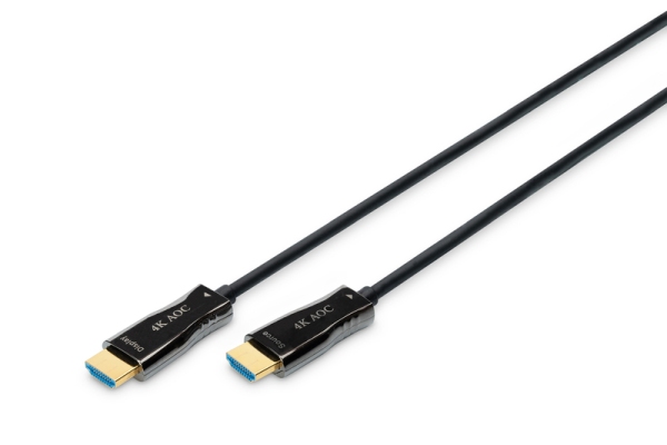 Digitus Assmann AK-330125-100-S ASSMANN Connection Cable HDMI Hybrid Fiber Optic Premium HighSpeed Ethernet AOC 4K 60Hz UHD Type HDMI A/HDMI A M/M 10m