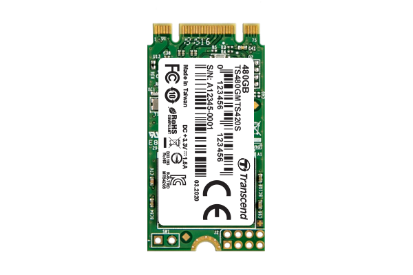 TRANSCEND Industrial SSD MTS420 480GB, M.2 2242, SATA III 6Gb/s, TLC
