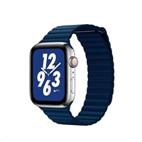 Coteetci kožený magnetický řemínek Loop Band pro Apple Watch 38 / 40mm tmavě modrý WH5205-DB