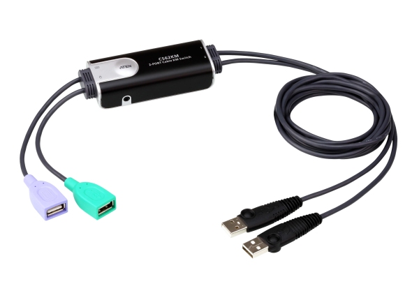 ATEN 2-Portový USB Bezokrajový kabelový KVM přepínač