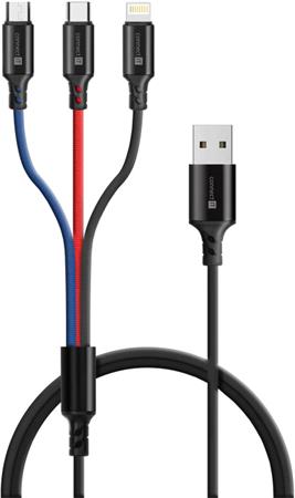 Connect IT CCA-2051-BK 3in1 USB-C & Micro USB & Lightning, 1,2m CONNECT IT Wirez 3in1 USB-C & Micro USB & Lightning, 1,2 m