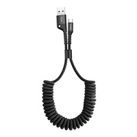 Baseus Fish Eye pružinový nabíjecí / datový kabel USB na USB-C 2A 1m, černá