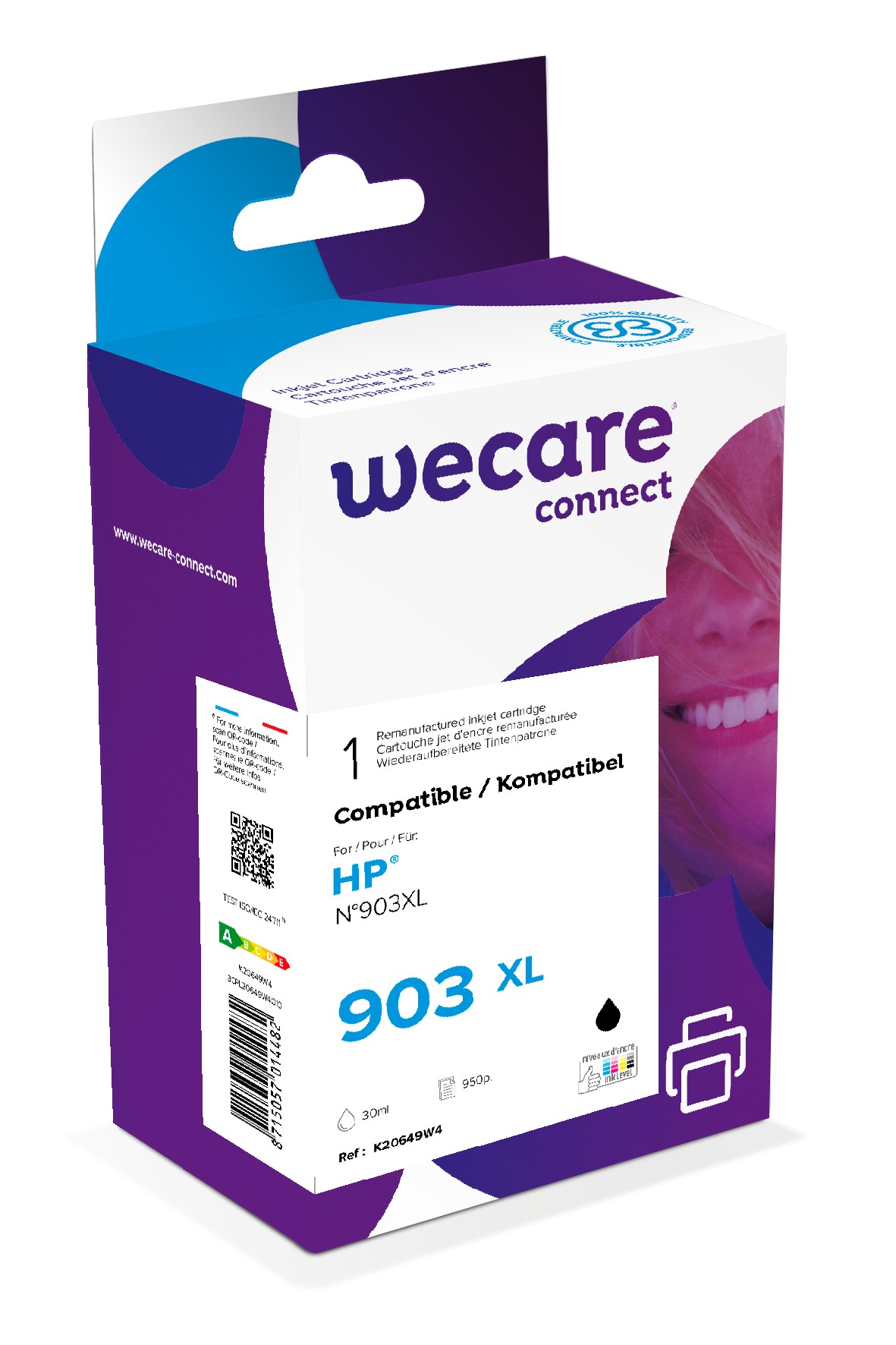 WECARE ARMOR ink kompatibilní s HP OJ 6950,T6M15AE, 30ml/950str, 903XL, černá/black