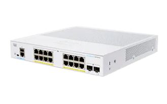 Cisco switch CBS350-16P-E-2G, 16xGbE RJ45, 2xSFP, fanless, PoE+, 120W