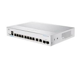 Cisco CBS350-8T-E-2G Cisco switch CBS350-8T-E-2G, 8xGbE RJ-45, 2xGbE RJ-45/SFP combo, fanless