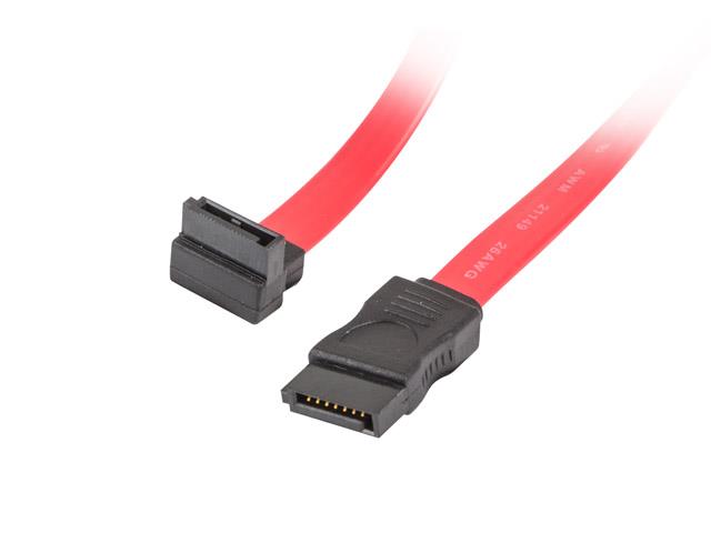 LANBERG SATA III datový kabel (6GB/S) F / F 50cm, úhlový, červený