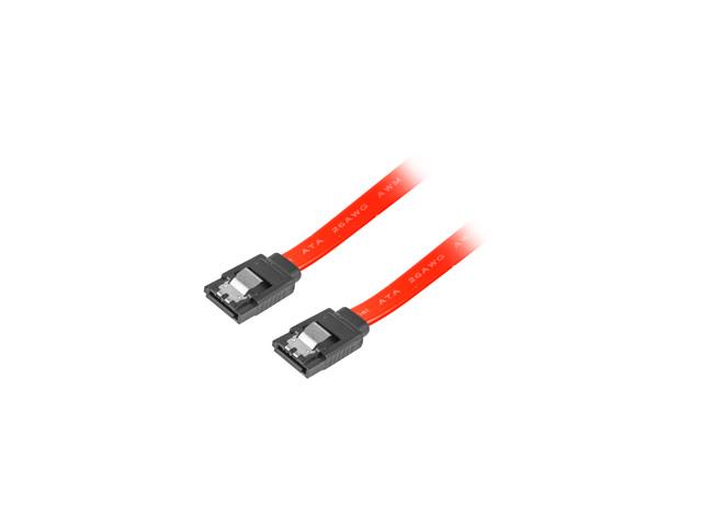 LANBERG SATA III datový kabel (6GB/S) F / F 30cm, kovová západka, červený