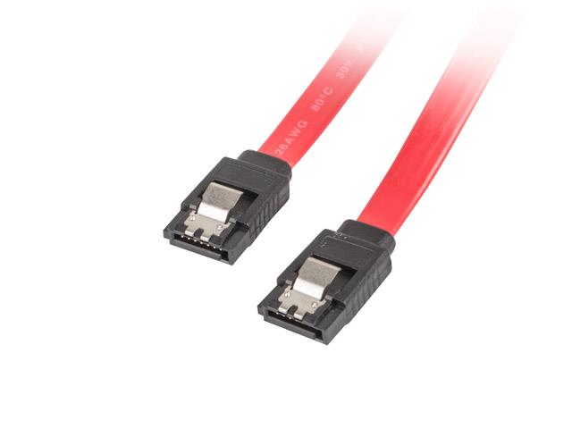 Lanberg SATA III datový kabel (6GB/S) F / F 50cm, kovová západka, červený CA-SASA-14CU-0050-R LANBERG SATA III datový kabel (6GB/S) F / F 50cm, kovová západka, červený