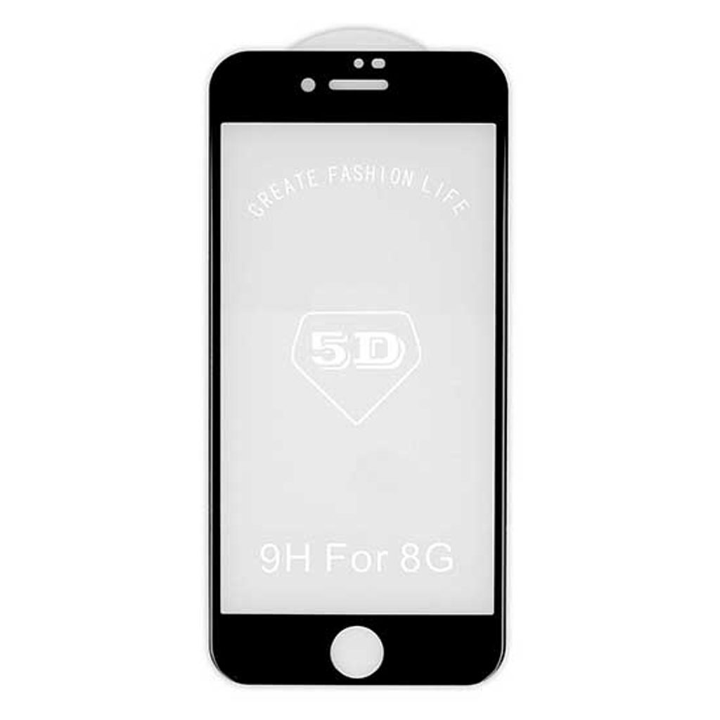 5D tvrzené sklo iPhone SE 20/22 Black (FULL GLUE)