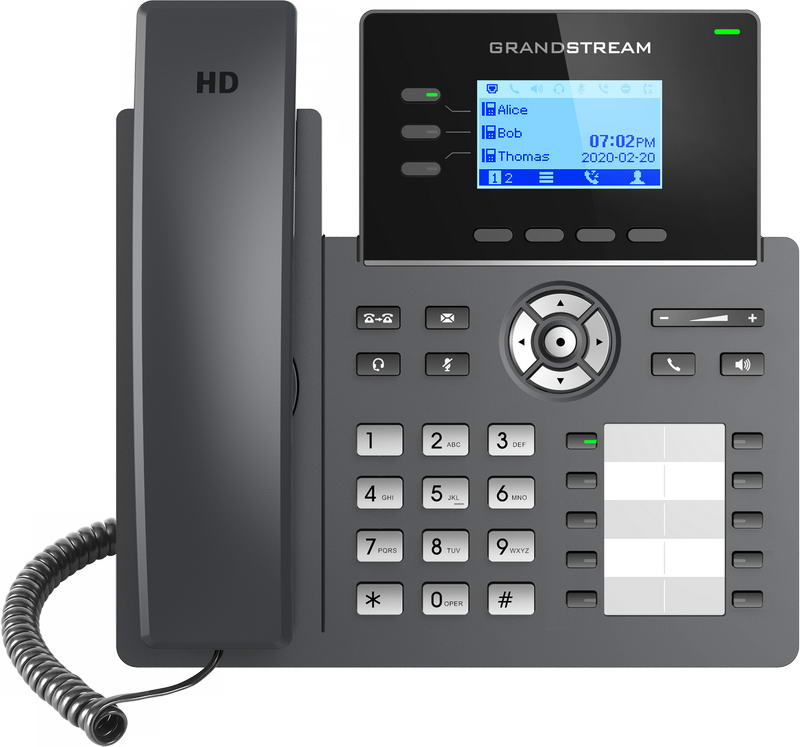 Grandstream GRP2604P/ VoIP telefon/ 2,48" podsvícený grafický display/ 6x SIP/ 2x LAN/ PoE/ GDMS