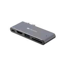 CANYON replikáítor portů DS-5B, 7v1, pro Apple Mackbook s Thunderbolt 3 (USB-C 100W)
