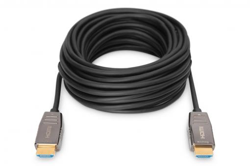 Digitus Assmann AK-330126-100-S Digitus HDMI AOC hybridní optický kabel, Type A M/M, 10m, UHD 8K@60Hz, CE, gold, bl