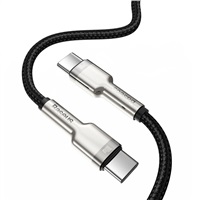 Baseus Cafule Series nabíjecí/datový kabel USB-C samec na USB-C samec s kovovými koncovkami 100W 2m, černá