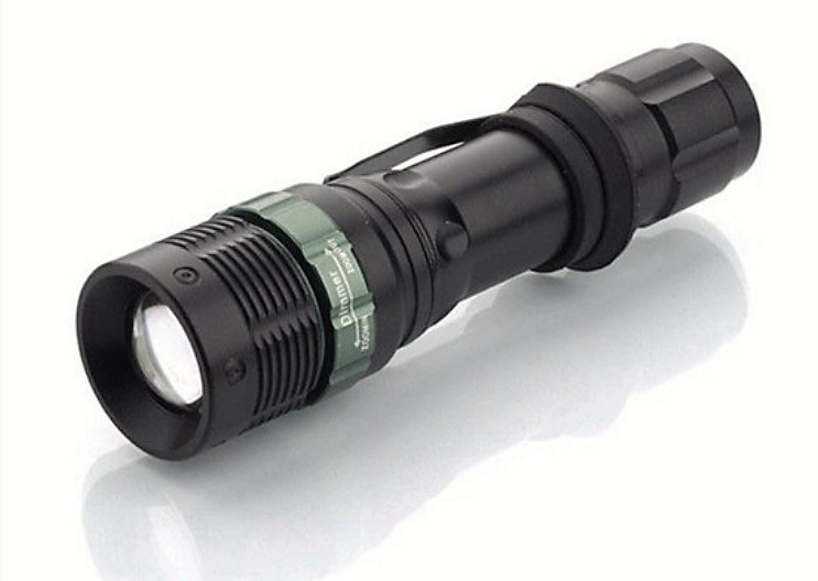 Solight LED kovová svítilna, 150lm, 3W CREE LED, černá, fokus, 3 x AAA - WL09