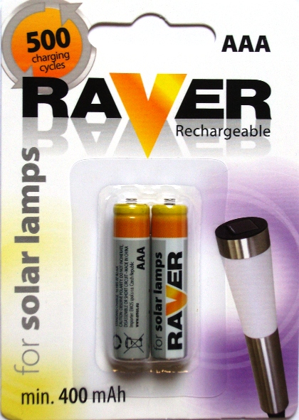 RAVER AAA 400 mAh 1332112040 Raver baterie nabíjecí HR03 (AAA), 2 ks v blistru B7414