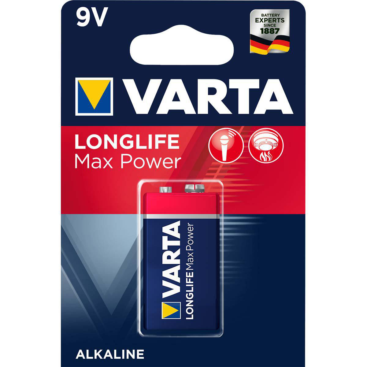 Baterie Varta 4722, 9V alk. Longlife MAX POWER
